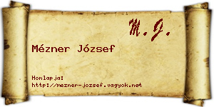 Mézner József névjegykártya