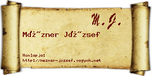 Mézner József névjegykártya